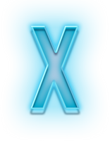 发光镂空字母X字体设计